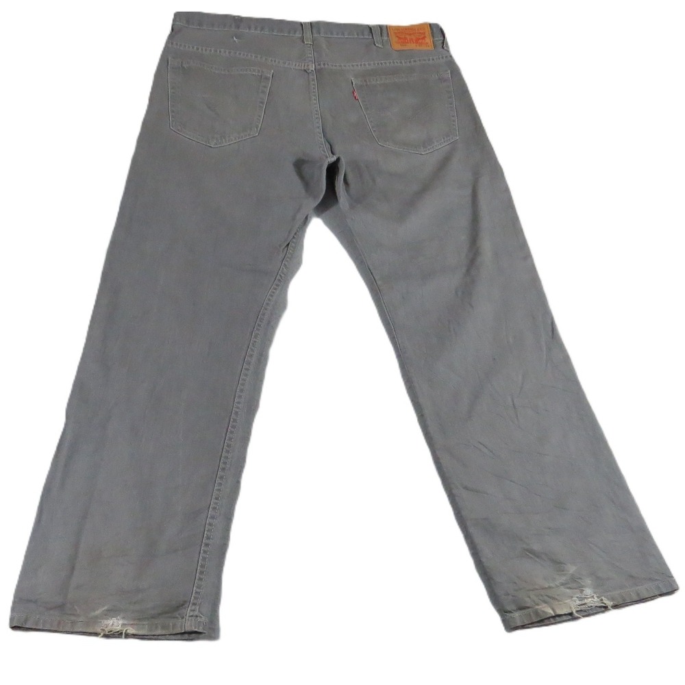 Levis 569 Loose Straight Jeans Men 38x34 Gray Denim Baggy‎ Skate Y2K Distressed